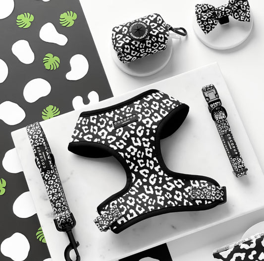 Cocopup London - 🖤Black Leopard Adjustable Neck Harness