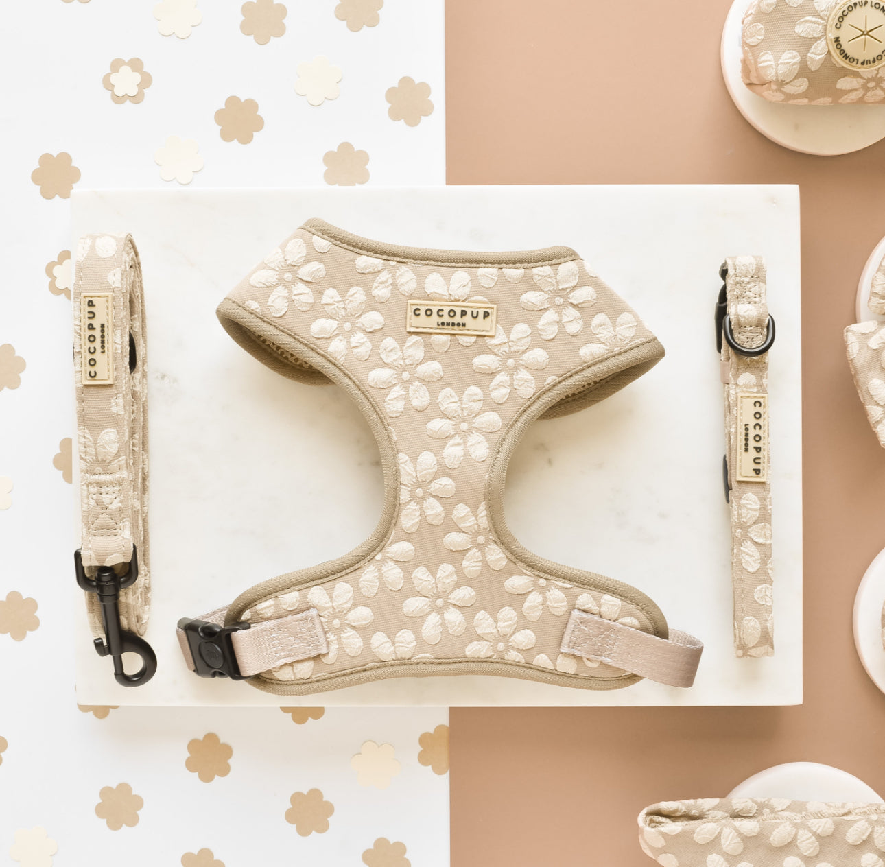 Cocopup London - 🌸 Mocha Flower Adjustable Neck Harness