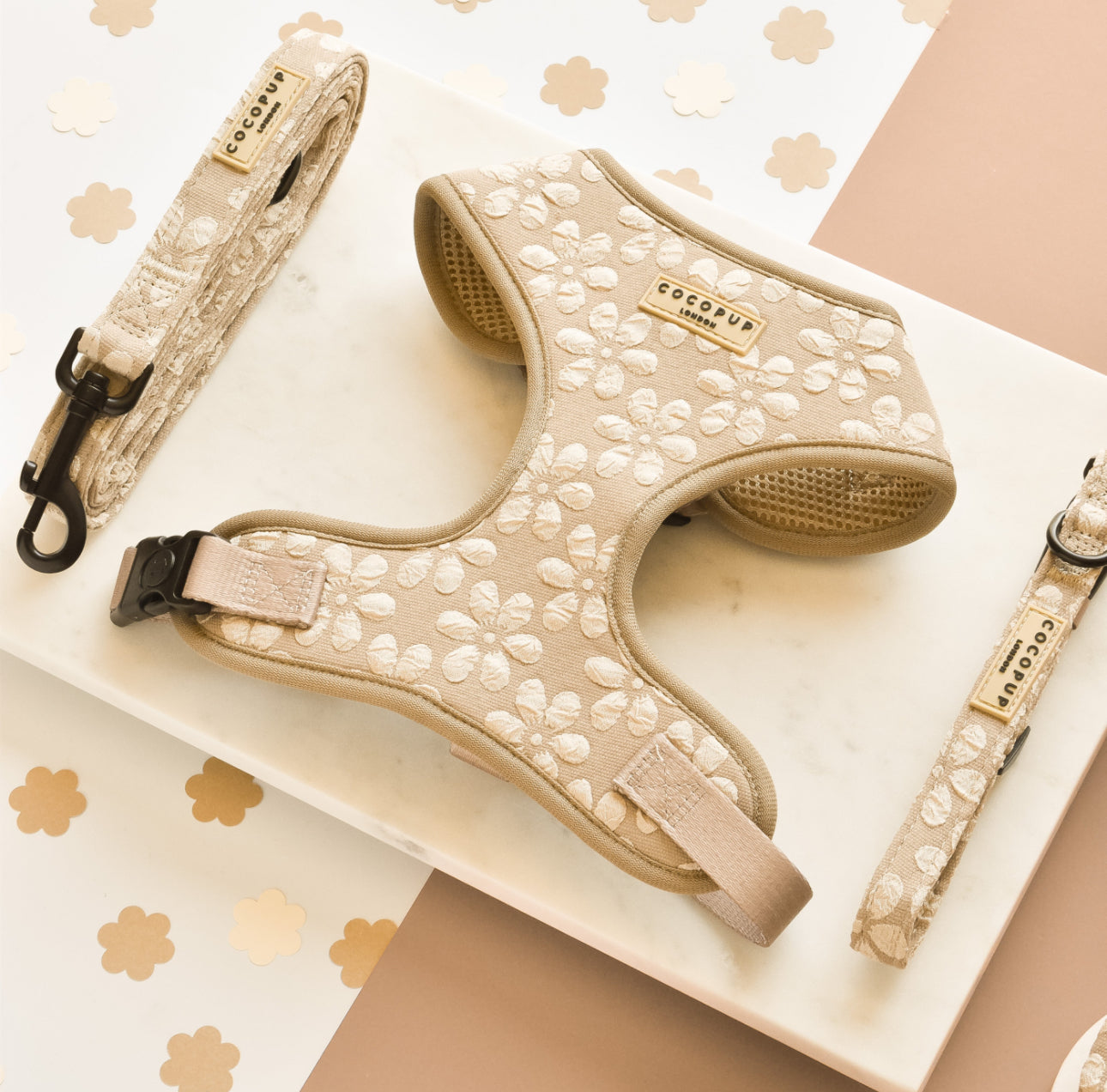 Cocopup London - 🌸 Mocha Flower Adjustable Neck Harness