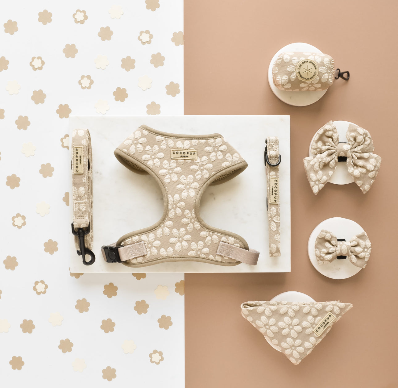 Cocopup London - 🌸 Mocha Flower Adjustable Neck Harness