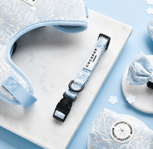 Cocopup London - 💙 Baby Blue Flower LUXE Collar