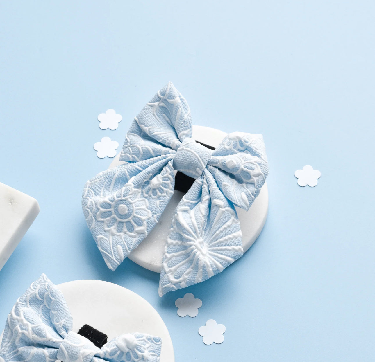 Baby Blue Flower LUXE Sailor Bow Tie
