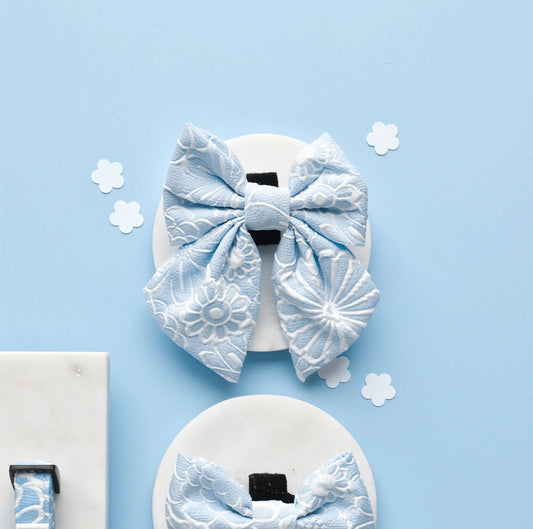 Cocopup London - 💙Baby Blue Flower LUXE Sailor Bow Tie