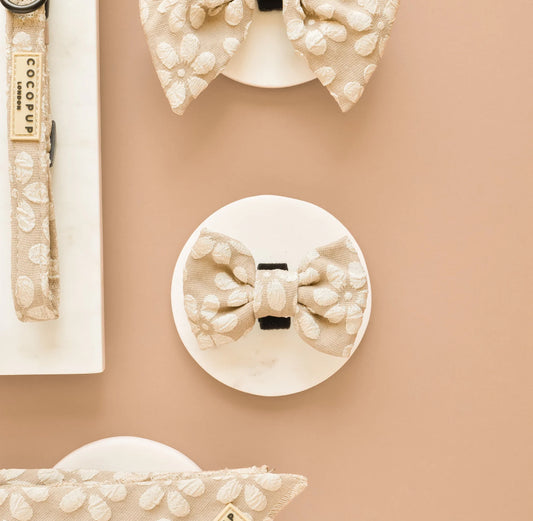 Cocopup London - 🌸 Mocha Flower LUXE Bow Tie