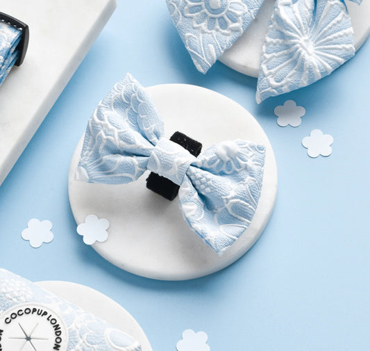 Cocopup London - 💙Baby Blue Flower LUXE Bow Tie