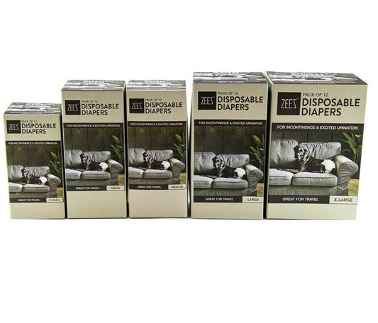 Zeez Disposable Dog Diapers - 12 Pack