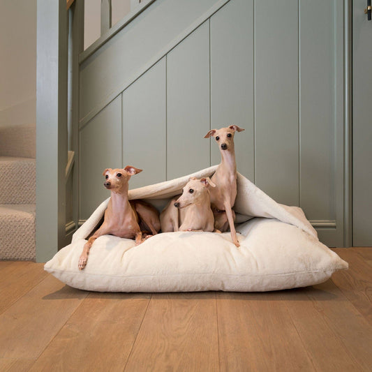 Lords and Labradors - Sleepy Burrows Bed in Calming Anti-Anxiety Cream Faux Fur: No / XL
